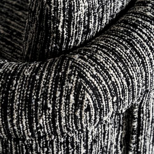 Fauteuil Contemporain Noir En Polyester Imprimé Pieds Bois