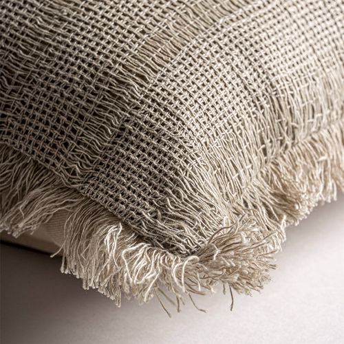 Coussin En Lin Sable Finition Marbrée Style Classique Raffiné