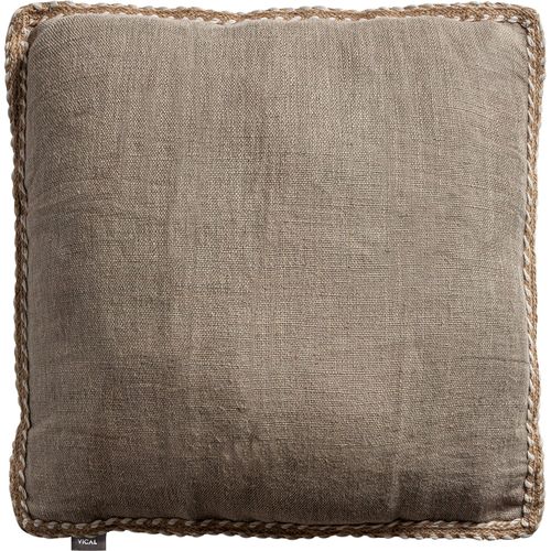 Coussin Classique En Lin Sable Finition Marbrée Ambiance Relax