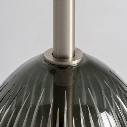 Table D'appoint En Verre Gris Style Art Déco Artisanal