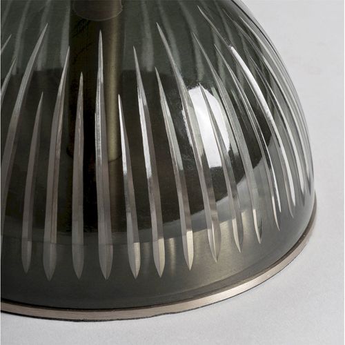 Table D'appoint En Verre Gris Style Art Déco Artisanal