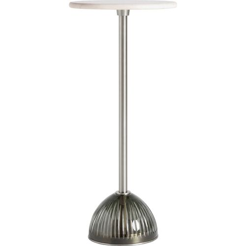 Table D'appoint En Verre Gris Style Art Déco Artisanal