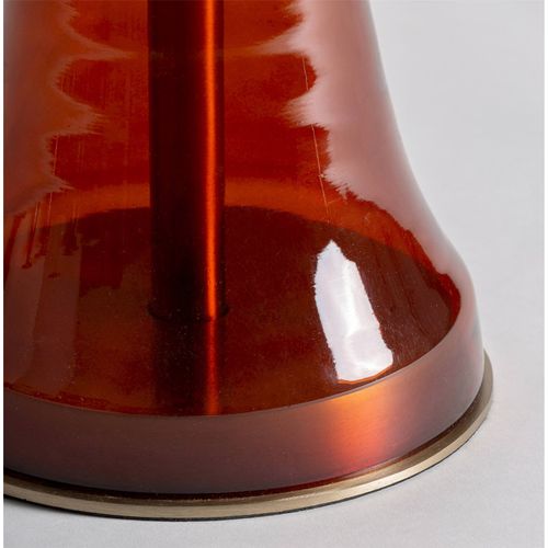 Table Dappoint En Verre Rouge Style Art Déco Finition Artisanale