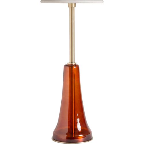 Table Dappoint En Verre Rouge Style Art Déco Finition Artisanale