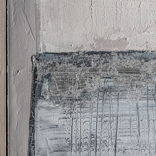 Tableau Contemporain Gris Sur Toile Effet Artisanal Ambiance Zen - 140 X 180 Cm