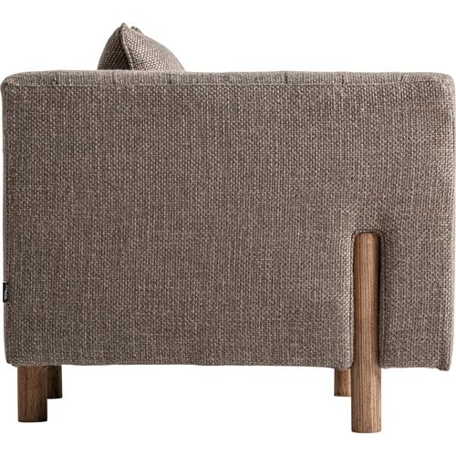 Fauteuil Gris Style Colonial En Polyester Et Bois De Pin Marbré