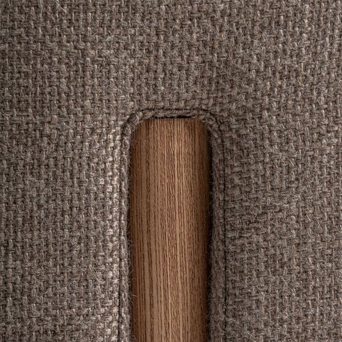 Fauteuil Gris Style Colonial En Polyester Et Bois De Pin Marbré