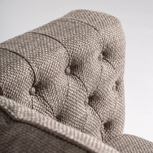 Fauteuil Gris Style Colonial En Polyester Et Bois De Pin Marbré