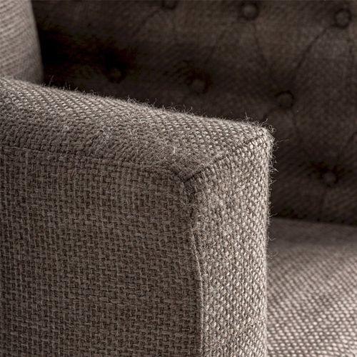 Fauteuil Gris Style Colonial En Polyester Et Bois De Pin Marbré