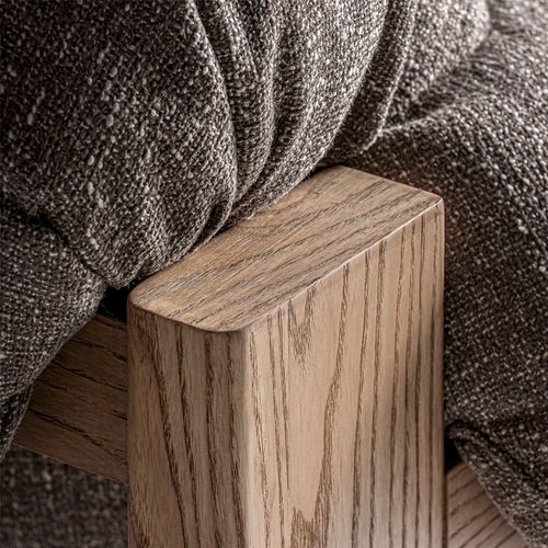 Fauteuil Contemporain Marron Assise Confortable Bois Et Polyester