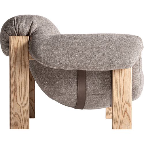 Fauteuil Contemporain Marron Assise Confortable Bois Et Polyester