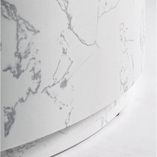 Table Basse Art Déco En Pierre Blanche Finition Marbrée Élégante