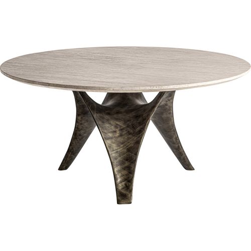 Table Salle à Manger Travertin Style Art Déco Finition Marbrée