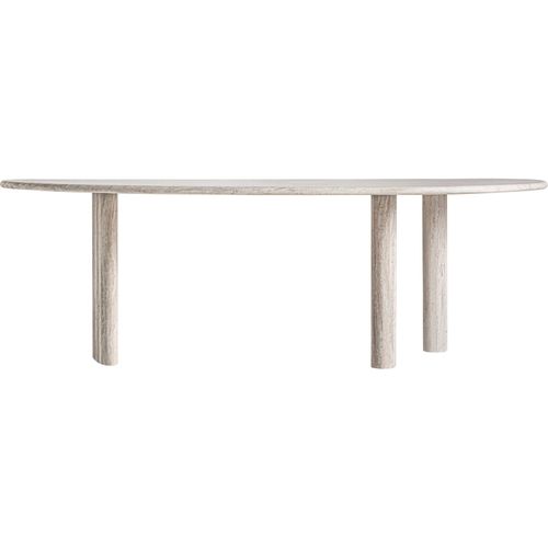 Table De Salle à Manger Travertin Blanc Cassé Style Art Déco