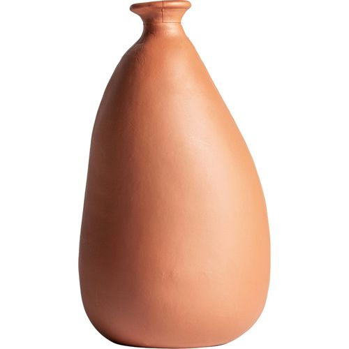 Vase Décoratif Contemporain Orange Finition Mate En Verre