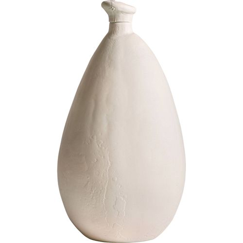 Vase Contemporain En Verre Blanc Cassé Finition Mate