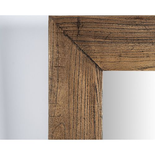 Miroir Contemporain En Bois D'orme Finition Marbrée Marron