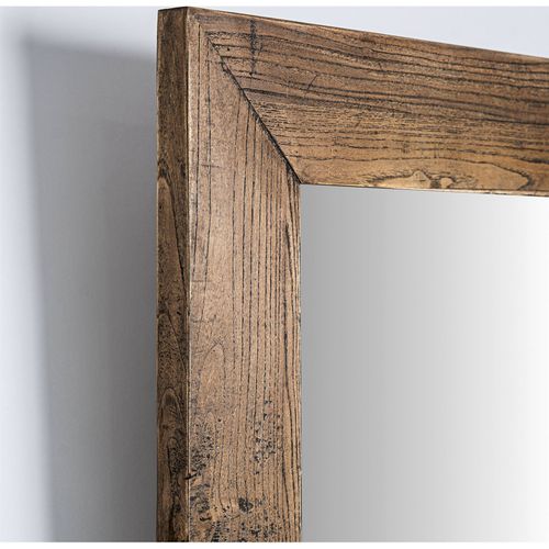 Miroir Contemporain En Bois D'orme Finition Marbrée Marron