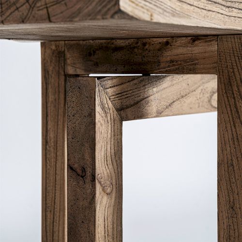 Console En Bois D'orme Finition Marbrée Style Contemporain Marron