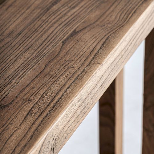 Console En Bois D'orme Finition Marbrée Style Contemporain Marron