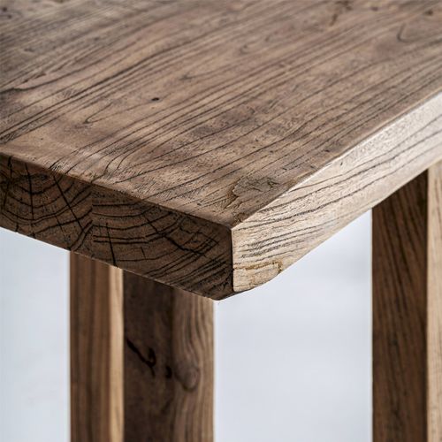 Console En Bois D'orme Finition Marbrée Style Contemporain Marron