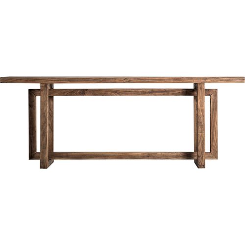 Console En Bois D'orme Finition Marbrée Style Contemporain Marron