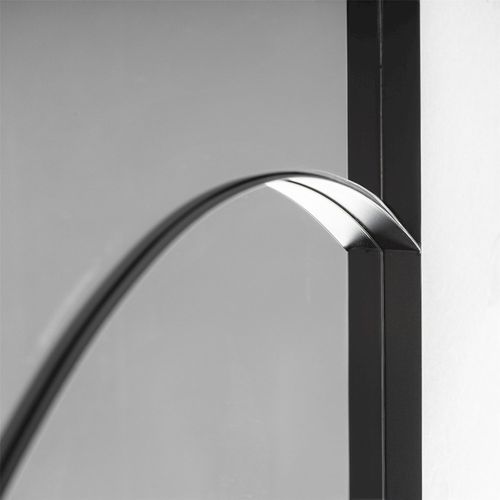 Miroir Mural Moderne En Fer Noir Finition Marbrée Élégante