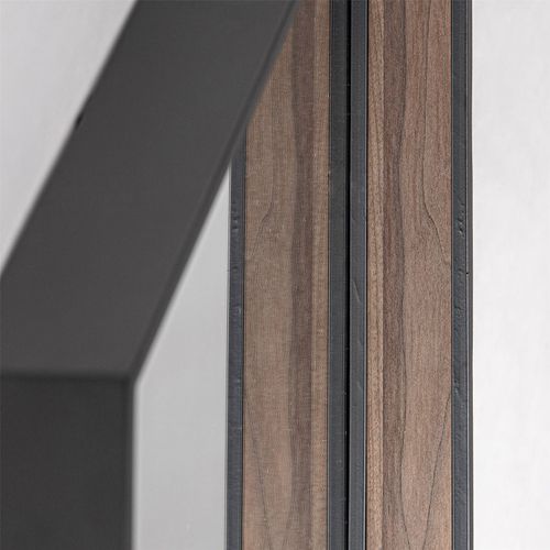 Miroir Mural Contemporain En Fer Noir Finition Marbrée