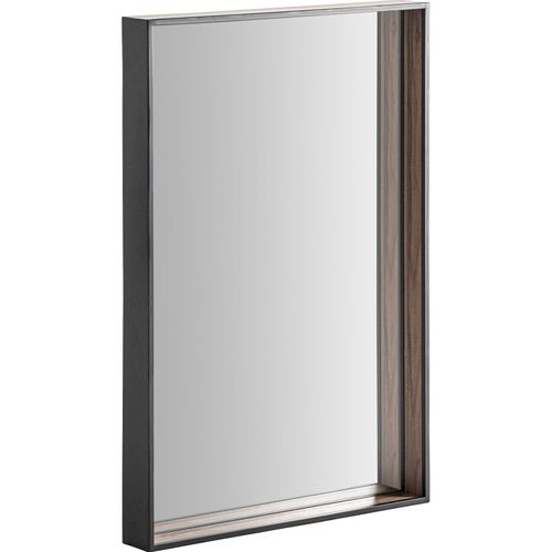 Miroir Mural Contemporain En Fer Noir Finition Marbrée