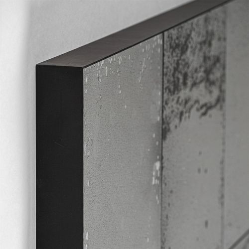 Miroir Mural Moderne En Fer Noir Finition Vieilli Élégante