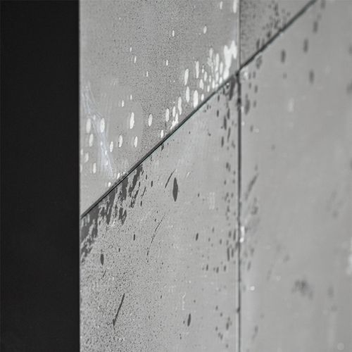 Miroir Mural Moderne En Fer Noir Finition Vieilli Élégante