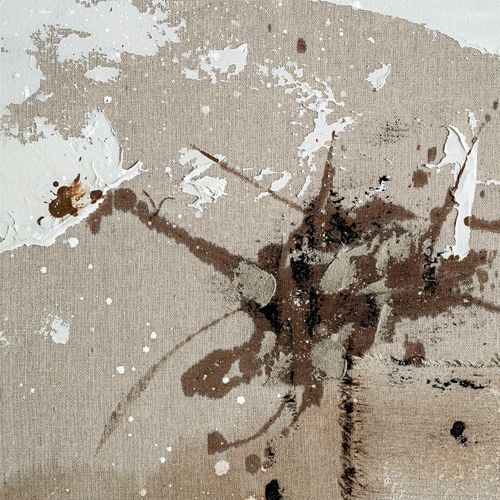 Tableau Contemporain Sur Toile Aux Tons Neutres Et Finition Translucide - 150 X 220 Cm