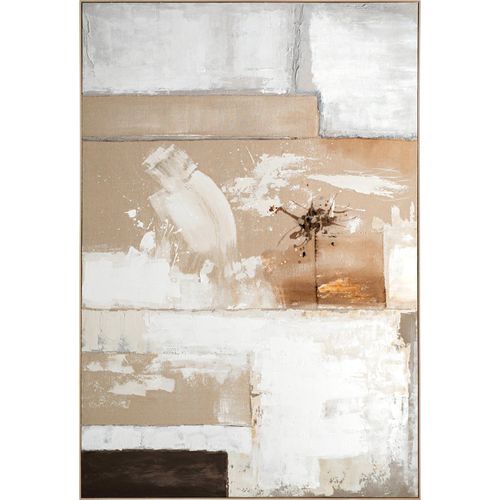 Tableau Contemporain Sur Toile Aux Tons Neutres Et Finition Translucide - 150 X 220 Cm