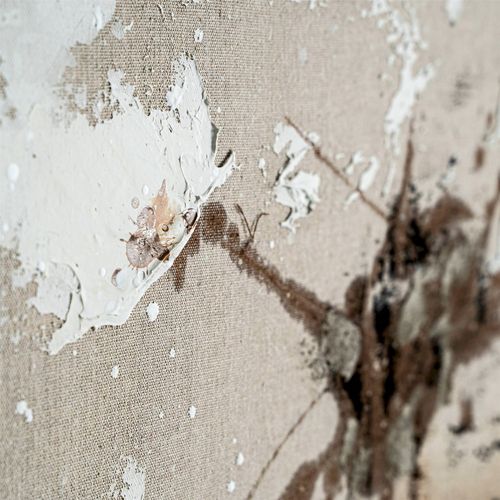 Tableau Contemporain Sur Toile Aux Tons Neutres Et Finition Translucide - 150 X 220 Cm