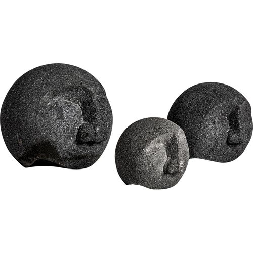 Figure Décorative Contemporaine En Roche Volcanique Noire