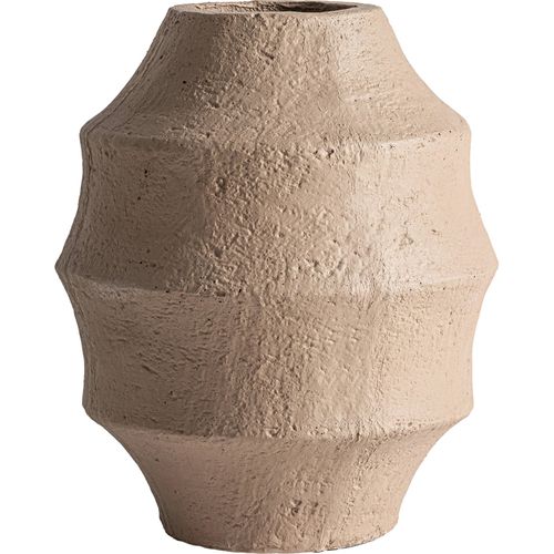 Vase Contemporain En Ciment Finition Mate Brun Clair