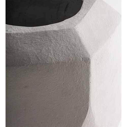 Jarre Contemporaine En Ciment Gris Finition Mate Élégante