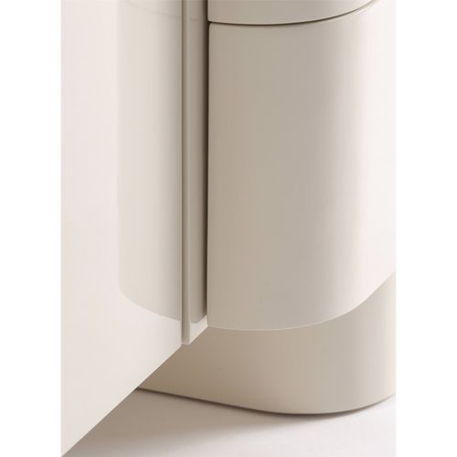 Buffet Contemporain Blanc Cassé Finition Brillante En Bois Mdf