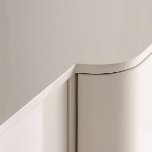 Buffet Contemporain Blanc Cassé Finition Brillante En Bois Mdf