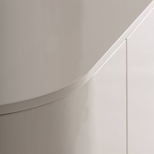 Buffet Contemporain Blanc Cassé Finition Brillante En Bois Mdf