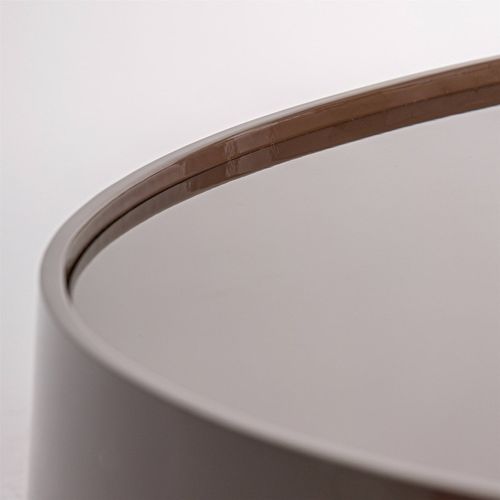 Table Basse Contemporaine En Bois Mdf Marron Finition Brillante