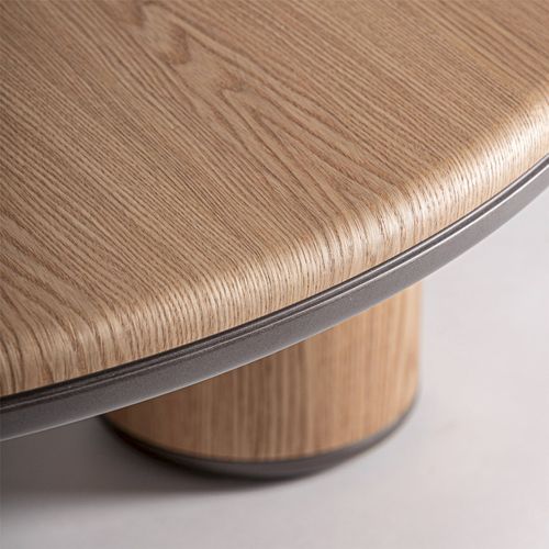 Table Basse Contemporaine En Bois Mdf Finition Brillante Brun Clair