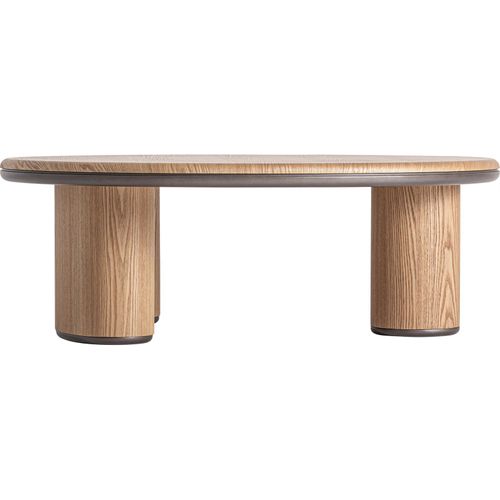 Table Basse Contemporaine En Bois Mdf Finition Brillante Brun Clair