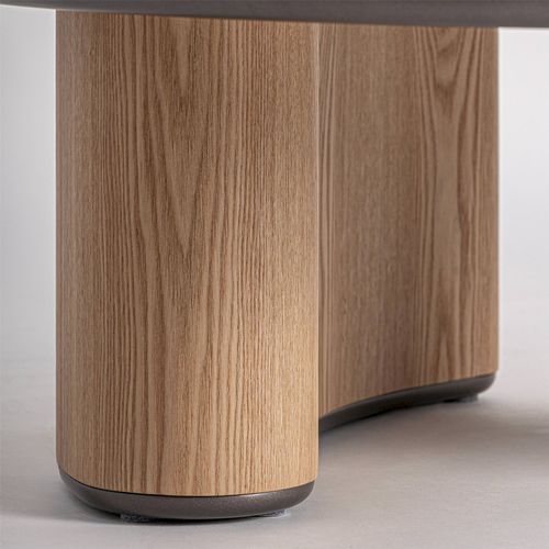 Table Basse Contemporaine En Bois Mdf Finition Brillante Brun Clair