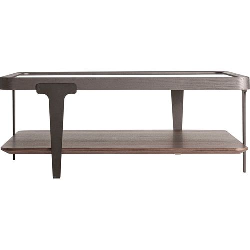 Table Basse Contemporaine En Bois De Frêne Et Verre Élégant