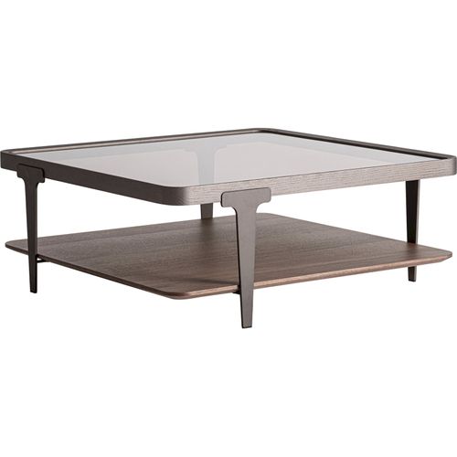 Table Basse Contemporaine En Bois De Frêne Et Verre Élégant