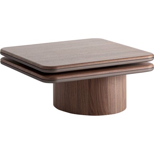 Table Basse Contemporaine En Noyer Finition Artisanale Marron