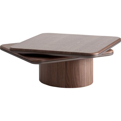 Table Basse Contemporaine En Noyer Finition Artisanale Marron