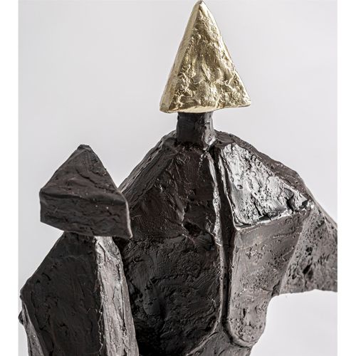 Figure Décorative Contemporaine En Résine Finition Artisanale Noir