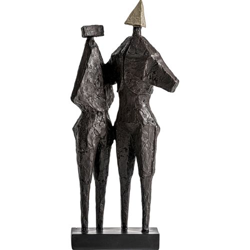 Figure Décorative Contemporaine En Résine Finition Artisanale Noir